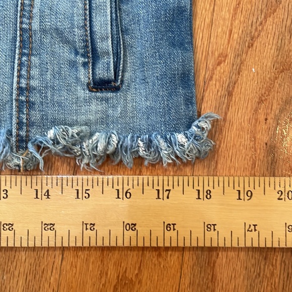 Bethany Mota 100% Cotton Size Medium Jean Jacket Punk Lives Frayed Hems Blue - Picture 10 of 14